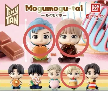 미사용 새상품 BANDAI Mogumogu-tai 피규어 3체 세트
