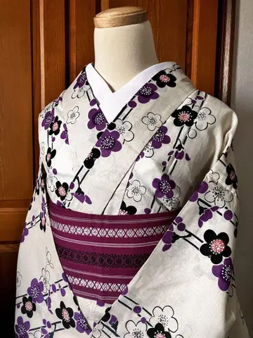 고급 유카타 새상품 유메치요 면 린넨