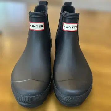 HUNTER 블랙 첼시 부츠