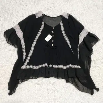 axes femme 엑시즈팜 시어 돌먼 슬리브 블라우스 M