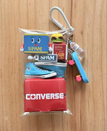 가챠 파우치 SPAM 군과 컨버스 *파란색 계열