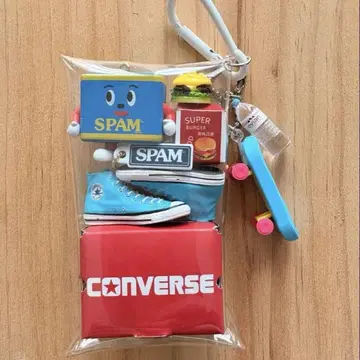 가챠 파우치 SPAM 군과 컨버스 *파란색 계열
