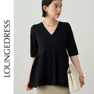 새상품 Loungedress 페플럼 니트 라운지 드레스 블랙
