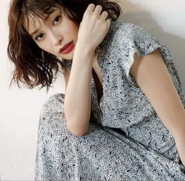 이에나 IENA 플라워 프린트 원피스 꽃무늬 반팔 셔츠 원피스 38