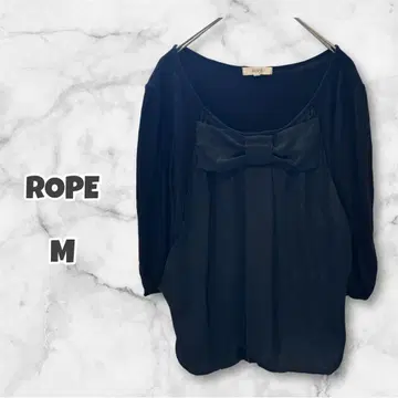 ROPE 상의 (M) 블랙 리본 포함 레이온 무지 7부 소매 포멀