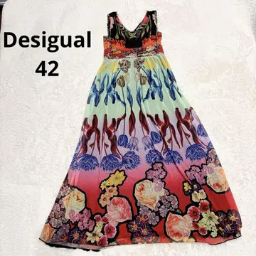 Desigual 데시구알 맥시 길이 원피스 꽃무늬 멀티 컬러 루즈핏
