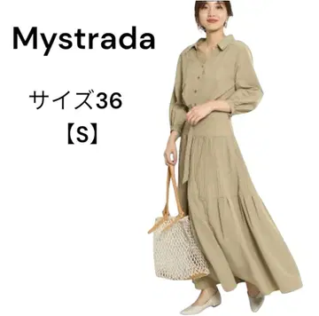 Mystrada A 라인 롱 원피스 셔츠 원피스 플레어 36 S