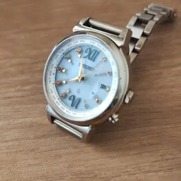 SEIKO 스카이블루 손목시계 쿼츠 솔라 전파 시계