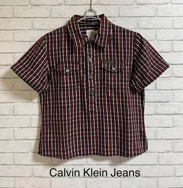 Calvin Klein Jeans 하프 버튼 셔츠 숏 기장