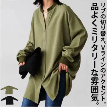 안티카 인기 완판템 리브 절개 셔츠 카키