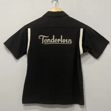 기무라 타쿠야 같은 형태 TENDERLOIN 로고 자수 볼링 셔츠 블랙