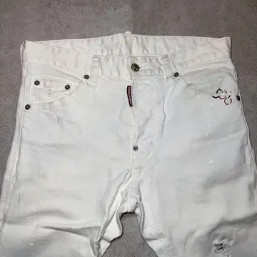 DSQUARED2 화이트 청바지 데미지 가공