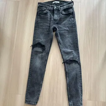 ZARA 자라 스키니 데미지 데님 그레이 블랙