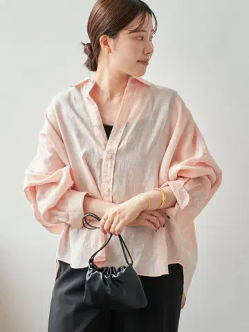 Plage Linen Short 셔츠 핑크