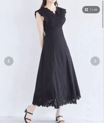 토코 클로젯 코튼 컷워크 레이스 자수 원피스 블랙 블랙