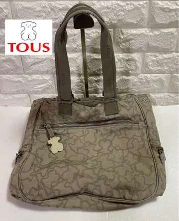 TOUS (토우스) 숄더 토트 백 베어 참 올 패턴 베이지