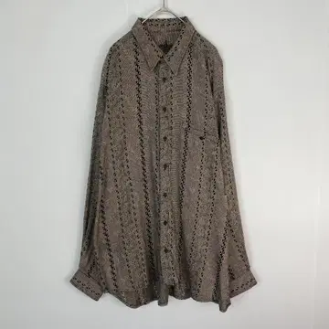 새상품급 빈티지 긴팔 셔츠 캐나다제 패턴 셔츠 L XL 상당 그레이