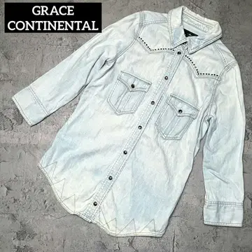 GRACE CONTINENTAL 스터드 데님 웨스턴 셔츠
