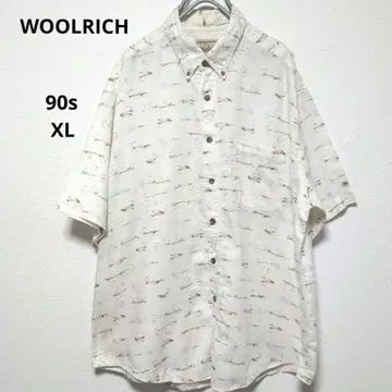 울 리치 BD 셔츠 90s XL 낚시 올 패턴 레어 남성용 여름