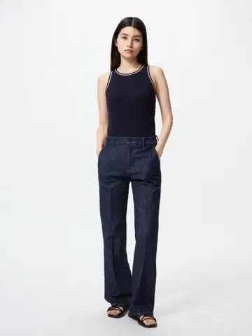 유니클로 슬림 플레어 트라우저 청바지