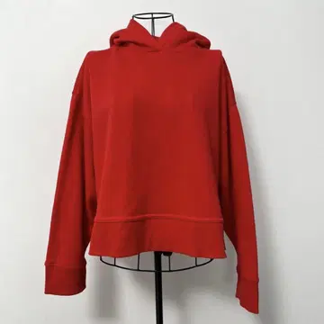 ZARA 크롭 기모 후드 맨투맨 빨간색