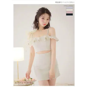 로브 드 플뢰르 미니 드레스 비쥬 리본 튤 M