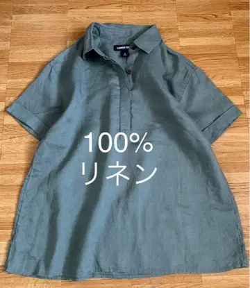 Lands' End 100% 린넨 반팔 셔츠
