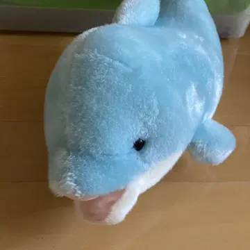 스카이블루 돌고래 봉제 인형 중형