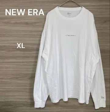 뉴에라 [XL] 화이트 긴팔 티셔츠 자수 유니섹스