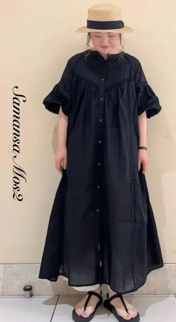 새상품 SM2 벌룬 슬리브 레이스 원피스