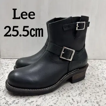 미얀마 제조 Lee 리 천연 가죽 숏부츠 블랙 엔지니어 25.5