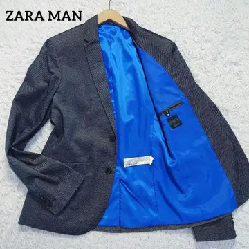 새상품급 ZARA MAN 테일러드 자켓 그레이 안감 파랑 L