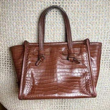 Gianni chiarini 브라운 크로커다일 스타일 핸드백 가죽 백