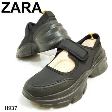 ZARA 자라 벨크로 스니커즈 통굽 쿠션 블랙 39
