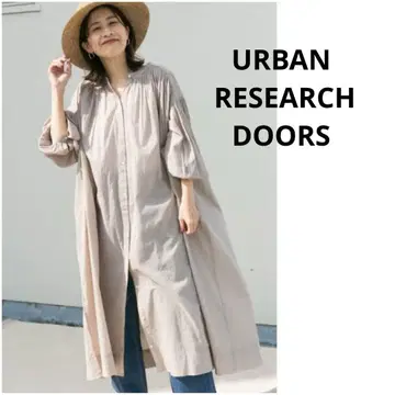 URBAN RESEARCH DOORS 코튼 보일 개더 원피스