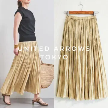 UNITED ARROWS TOKYO UWFM 샤이니 롱 스커트