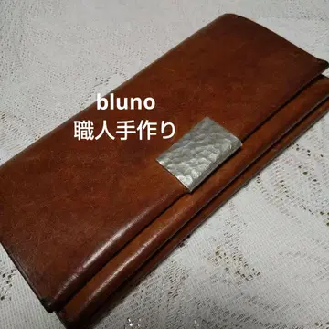 bluno 이탈리아 가죽과 주석 장지갑 브라운