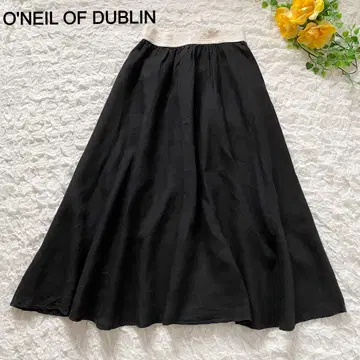 O'NEIL OF DUBLIN 린넨 스커트 플레어 롱 블랙