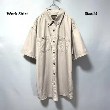 Work Shirt 코튼 워크 셔츠 반팔 리얼 워커 베이지 M