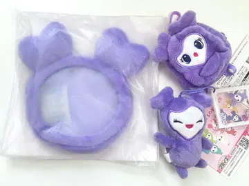 보라색 봉제 인형과 헤어밴드 세트