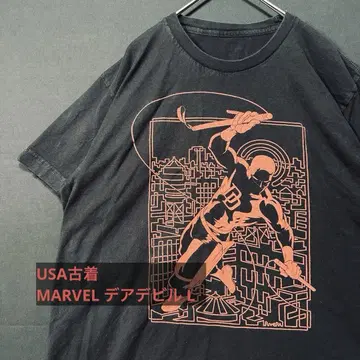 USA 구제 의류 MARVEL 데어데빌 그래픽 티셔츠 L