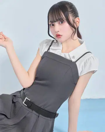michell 마카롱 3종 세트 벨트 원피스 그레이