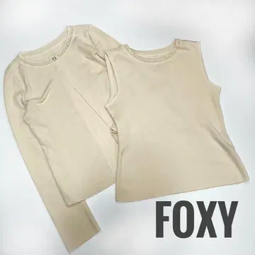 FOXEY 실크 & 캐시미어 앙상블 비쥬넥 크림 40