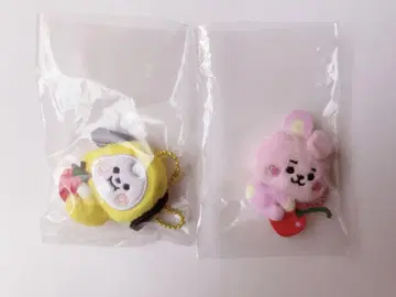 BTS TSUTAYA 한정 후르츠 미니 봉제 인형 키링 2개 세트