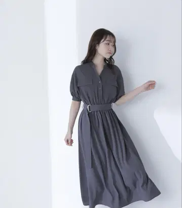 더블 포켓 형태 원피스 NATURAL BEAUTY BASIC
