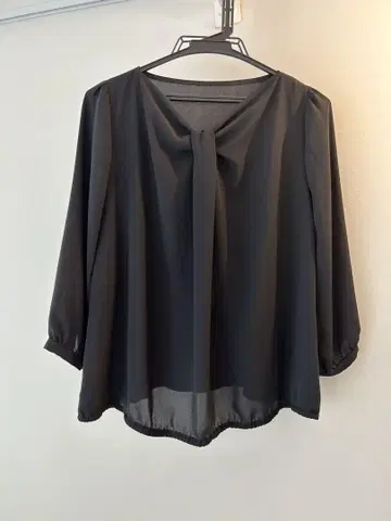 BARNEYS NEW YORK 블랙 7부 소매 블라우스 사이즈 38