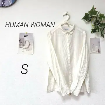 8810-1 HUMAN WOMAN 도트 무늬 긴팔 블라우스 S 실크 혼방