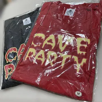 더 크로마뇽즈 CAVE PARTY 티셔츠 빨간색 블랙 M 사이즈 세트