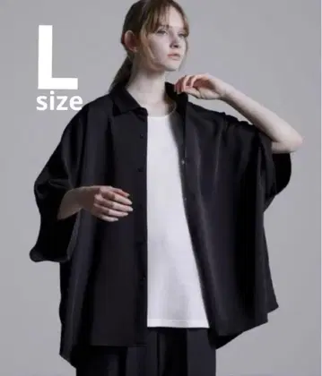 Loose 루즈 드레이프 오버 돌먼 셔츠 블랙
