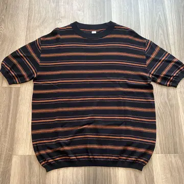 Crewneck Knit Border Tee 니트 티 캡틴